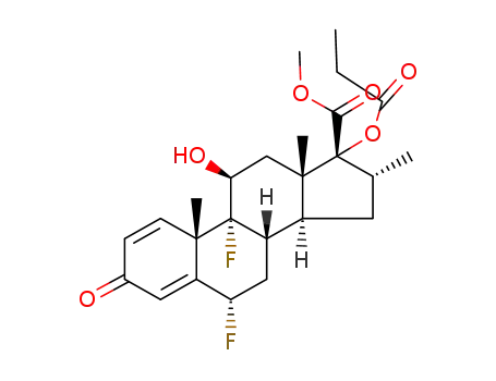 Molecular Structure of 59860-80-9 (methyl 6α,9α-difluoro-11β-hydroxy-16α-methyl-3-oxo-17α-propionyloxyandrosta-1,4-diene-17β-carboxylate)