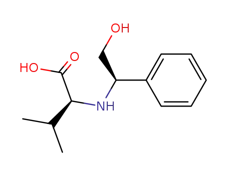 Molecular Structure of 145058-01-1 ((S)-2-<(R)-2-hydroxy-1-phenylethylamino>-3-methylbutanoic acid)