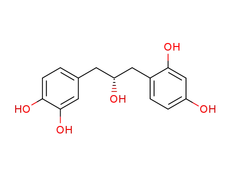 Molecular Structure of 155486-92-3 ((2S)-1-(2,4-dihydroxyphenyl)-3-(3,4-dihydroxyphenyl)-propan-2-ol)