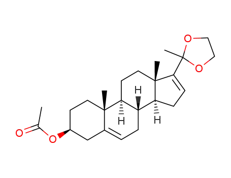 Molecular Structure of 39932-37-1 (16-dehydro-pregnenolone acetate ethylene ketal)