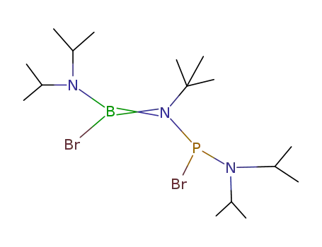 Molecular Structure of 112817-48-8 ({bromo(di-isopropylamino)boryl}-{bromo(di-isopropylamino)phosphino}-tert-butylamine)