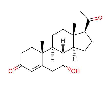 Molecular Structure of 600-81-7 (4-Pregnen-7beta-ol-3,20-dione)