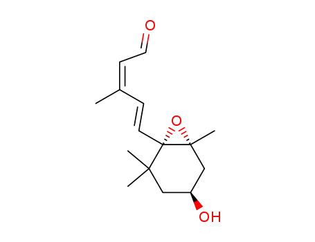 Molecular Structure of 28321-44-0 ((2E,4E)-5-(4-hydroxy-2,2,6-trimethyl-7-oxabicyclo[4.1.0]hept-1-yl)-3-methylpenta-2,4-dienal)