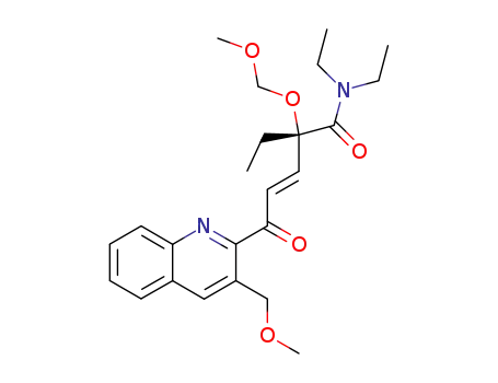 Molecular Structure of 181699-48-9 ((E)-(S)-2-Ethyl-2-methoxymethoxy-5-(3-methoxymethyl-quinolin-2-yl)-5-oxo-pent-3-enoic acid diethylamide)