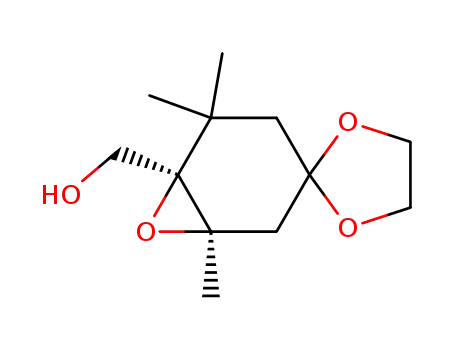Molecular Structure of 122346-75-2 ((+)-(1R,2R)-1,2-Epoxy-4,4-(ethylendioxy)-2,6,6-trimethylcyclohexan-1-methanol)