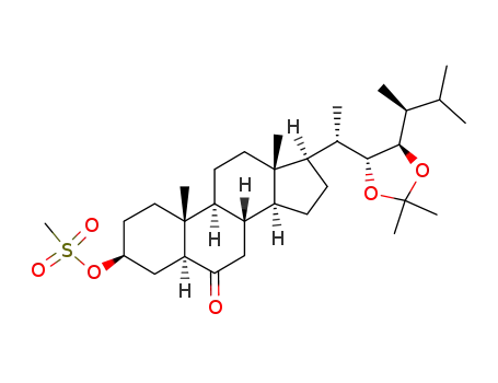 (22R,23R,24S)-22,23-isopropylidenedioxy-6-oxo-5α-ergostan-3β-yl methanesulphonate