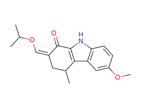 Molecular Structure of 72237-74-2 (2,3,4,9-tetrahydro-2-(isopropoxymethylene)-6-methoxy-4-methyl-1H-carbazol-1-one)