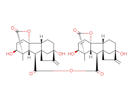 Molecular Structure of 19123-33-2 (2β,4a,7-trihydroxy-1-methyl-8-methylene-gibb-3-ene-1α,10β-dicarboxylic acid 10,10'-anhydride 1->4a;1'->4'a-dilactone)