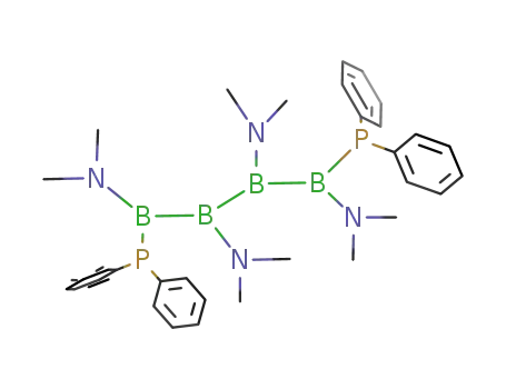 Molecular Structure of 158819-09-1 (1,2,3,4-tetrakis(dimethylamino)-1,4-bis(diphenylphosphanyl)tetraborane<sup>(6)</sup>)