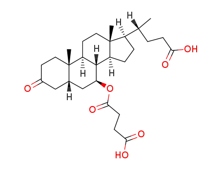 Molecular Structure of 459840-75-6 (3-keto-7β-succinyloxy-5β-cholan-24-oic acid)
