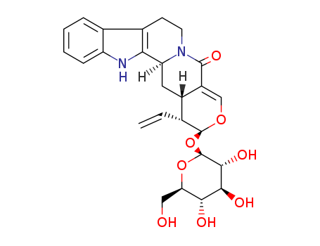 5H-Indolo[2,3-a]pyrano[3,4-g]quinolizin-5-one,1-ethenyl-2-(b-D-glucopyranosyloxy)-1,2,7,8,13,13b,14,14a-octahydro-,(1R,2S,13bS,14aS)-