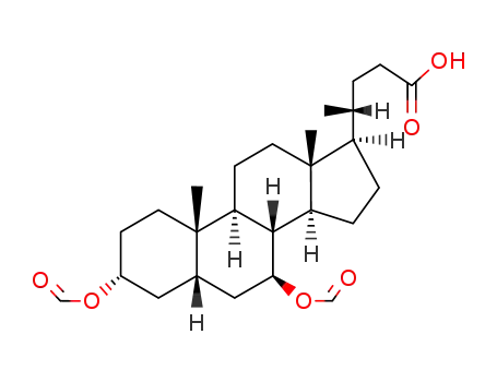 Molecular Structure of 6159-50-8 ((R)-4-((3R,5S,7S,8R,9S,10S,13R,14S,17R)-3,7-bis(formyloxy)-10,13-dimethylhexadecahydro-1H-cyclopenta[a]phenanthren-17-yl)pentanoic acid)