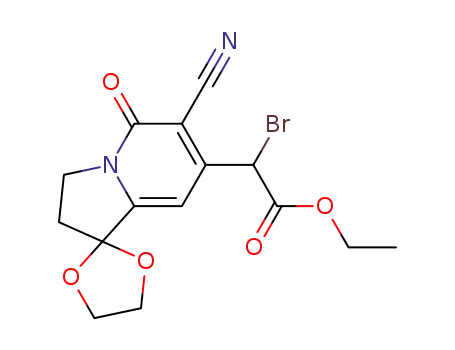 Ethyl alpha-bromo-6'-cyano-2',3'-dihydro-5'-oxospiro[1,3-dioxolane-2,1'(5'H)-indolizine]-7'-acetate