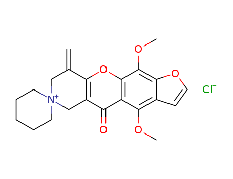 Spiro[5H-furo[3',2':6,7][1]benzopyrano[3,2-c]pyridine-7(6H),1'-piperidin-1'-ium],8,9-dihydro-4,11-dimethoxy-9-methylene-5-oxo-, chloride (1:1)
