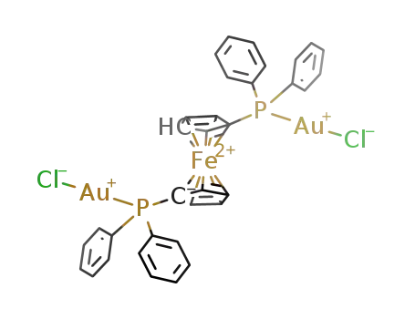 Molecular Structure of 122092-52-8 (1,1'-bis[chlorogold(I)diphenylphosphino]ferrocene)