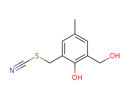 Molecular Structure of 409317-20-0 (2-hydroxy-5-methyl-3-thiocyanatomethyl-benzyl alcohol)