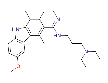 Molecular Structure of 72238-02-9 (N,N-diethyl-N'-(9-methoxy-5,11-dimethyl-6H-pyrido[4,3-b]carbazol-1-yl)propane-1,3-diamine)