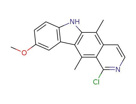 Molecular Structure of 72237-98-0 (1-chloro-9-methoxy-5,11-dimethyl-6H-pyrido[4,3-b]carbazole)