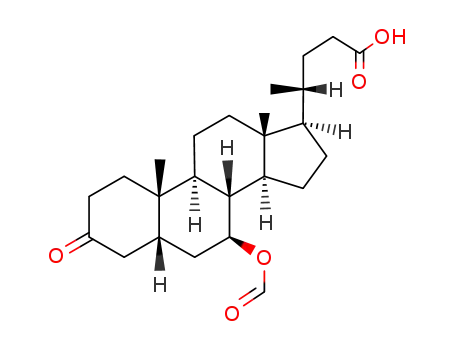 Molecular Structure of 106351-12-6 (7β-formyloxy-3-oxo-5β-cholanoic acid-(24))