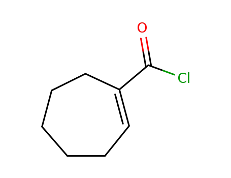 Molecular Structure of 72233-47-7 (1-Cycloheptene-1-carbonyl chloride (6CI,9CI))
