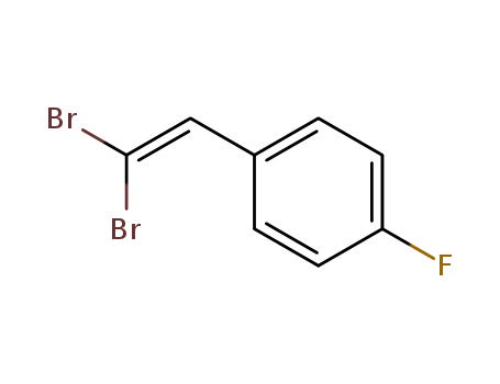 Molecular Structure of 159957-00-3 (Benzene, 1-(2,2-dibromoethenyl)-4-fluoro-)