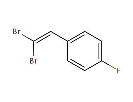 Molecular Structure of 159957-00-3 (Benzene, 1-(2,2-dibromoethenyl)-4-fluoro-)