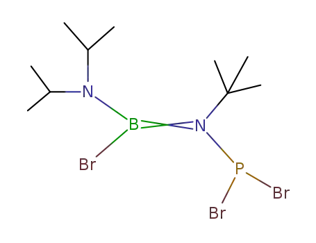 Molecular Structure of 112794-90-8 ({bromo(di-isopropylamino)boryl}-tert-butyl(dibromophosphino)amine)