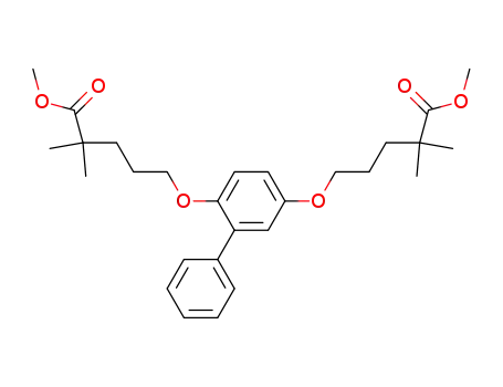 Molecular Structure of 79520-76-6 (5-[5-(4-Methoxycarbonyl-4-methyl-pentyloxy)-biphenyl-2-yloxy]-2,2-dimethyl-pentanoic acid methyl ester)