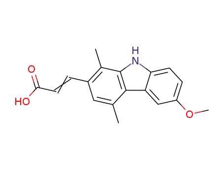Molecular Structure of 72237-86-6 (3-(6-methoxy-1,4-dimethyl-9H-carbazol-2-yl)acrylic acid)