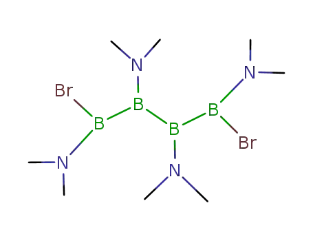 Molecular Structure of 158819-22-8 (1,4-dibrom-1,2,3,4-tetrakis(dimethylamino)tetraborane<sup>(6)</sup>)