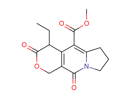 Molecular Structure of 145474-08-4 (4-ethyl-3,10-dioxo-1H,3H,4H,6H,7H,8H,10H-pyrano[3,4-f]indolizine-5-carboxylic acid methyl ester)