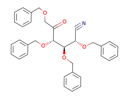 Molecular Structure of 139189-61-0 (2,3,4,6-tetra-O-benzyl-D-xylo-hex-5-ulosononitrile)