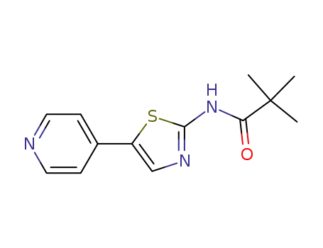 Molecular Structure of 959986-23-3 (2,2-dimethyl-N-(5-pyridin-4-yl-thiazol-2-yl)propionamide)