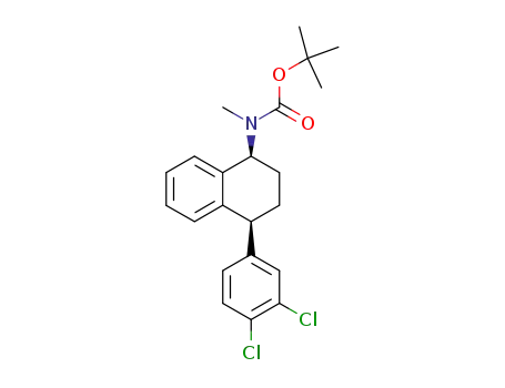 Molecular Structure of 267884-85-5 (cis-(1S,4S)-N-(tert-butoxycarbonyl)-N-methyl-4-(3,4-dichlorophenyl)-1,2,3,4-tetrahydro-1-naphthalenamine)