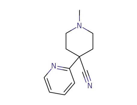 Molecular Structure of 50288-69-2 (1-methyl-4-(pyridin-2-yl)piperidine-4-carbonitrile)