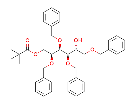 Molecular Structure of 1316108-84-5 ((2S,3R,4R,5R)-2,3,4,6-tetrakis(benzyloxy)-5-hydroxyhexyl pivalate)