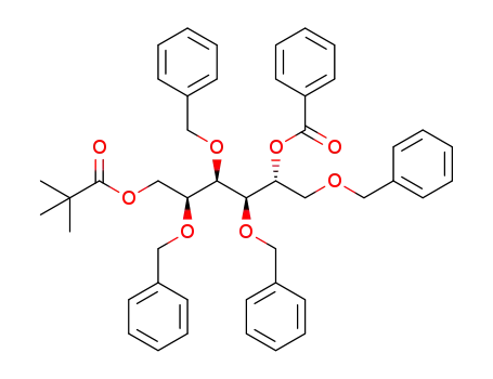 Molecular Structure of 1316108-89-0 ((2R,3R,4R,5S)-1,3,4,5-tetrakis(benzyloxy)-6-(pivaloyloxy)hexan-2-yl benzoate)