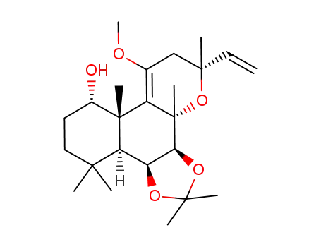 Molecular Structure of 115155-09-4 ((1S,6S,11S,12S,2R,16R)-14-methoxy-1,4,4,8,8,12,16-heptamethyl-3,5,17-trioxa-16-vinyltetracyclo[11.4.0.0<sup>2,6</sup>0<sup>7,12</sup>]heptadec-13-en-11-ol)