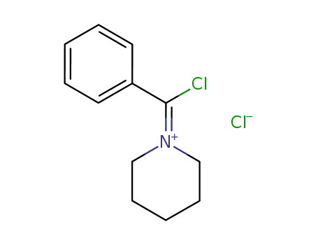 Molecular Structure of 59611-77-7 (1-(chloro-phenyl-methylene)-piperidinium; chloride)