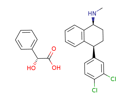cis-(1s,4s)-n-methyl-4-(3,4-dichlorophenyl)-1,2,3,4-tetrahydro-1-naphthalenamine mandelate