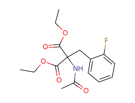 Molecular Structure of 380-69-8 (Propanedioic acid, (acetylamino)[(2-fluorophenyl)methyl]-, diethyl ester)