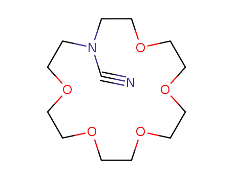 Molecular Structure of 80900-28-3 (1,4,7,10,13-Pentaoxa-16-azacyclooctadecane-16-carbonitrile)