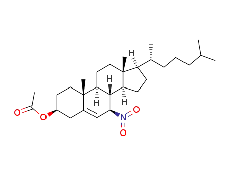 Molecular Structure of 107612-15-7 (3β-acetoxy-7β-nitrocholest-5-ene)