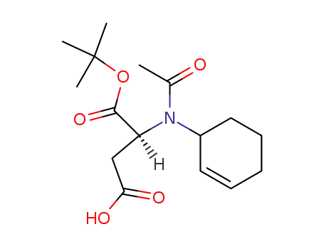 Molecular Structure of 111836-10-3 (L-Aspartic acid, N-acetyl-N-2-cyclohexen-1-yl-, 1-(1,1-dimethylethyl)
ester)