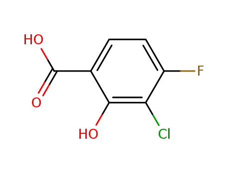 Molecular Structure of 860296-14-6 (3-chloro-4-fluoro-2-hydroxybenzoic acid)