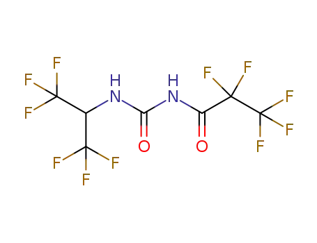 Molecular Structure of 1315483-13-6 (1-(2,2,3,3,3-pentafluoropropionyl)-3-(2,2,2-trifluoro-1-trifluoromethylethyl)urea)