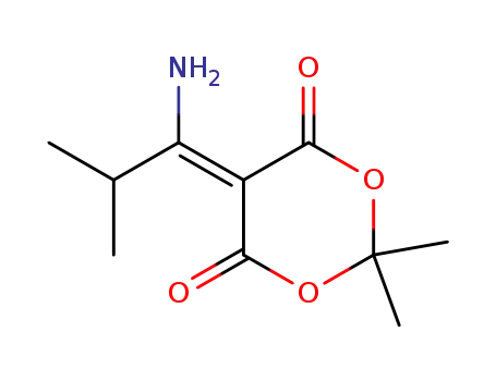 Molecular Structure of 77570-22-0 (5-(1-Amino-2-methyl-propylidene)-2,2-dimethyl-[1,3]dioxane-4,6-dione)