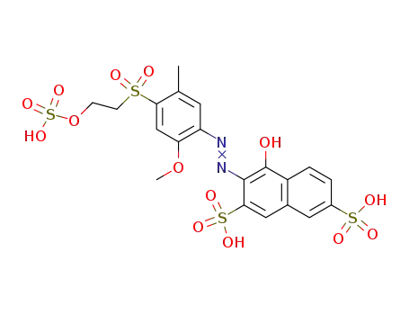 Molecular Structure of 29476-87-7 (4-hydroxy-3-[[2-methoxy-5-methyl-4-[[2-(sulphooxy)ethyl]sulphonyl]phenyl]azo]naphthalene-2,7-disulphonic acid)