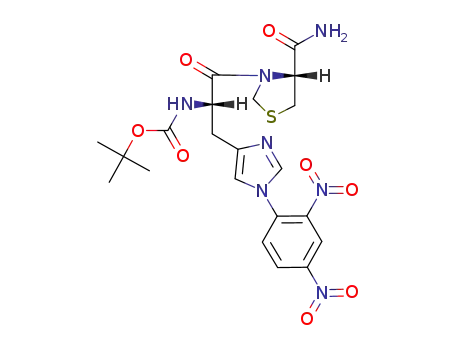 Molecular Structure of 77897-75-7 (Boc-His(DNP)-Tzl-NH<sub>2</sub>)