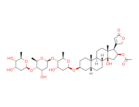 Card-20(22)-enolide,16-(acetyloxy)-3-[(O-2,6-dideoxy-b-D-ribo-hexopyranosyl-(1®4)-O-2,6-dideoxy-b-D-ribo-hexopyranosyl-(1®4)-2,6-dideoxy-b-D-ribo-hexopyranosyl)oxy]-14-hydroxy-, (3b,5b,16a)- (